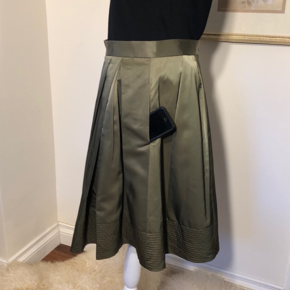 Banana Republic Metallic Green A-Line Skirt Sz.12 - Picture 4 of 8